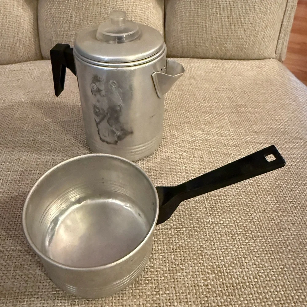 VTG Child’s Silver Coffee Pot and cooking Pot